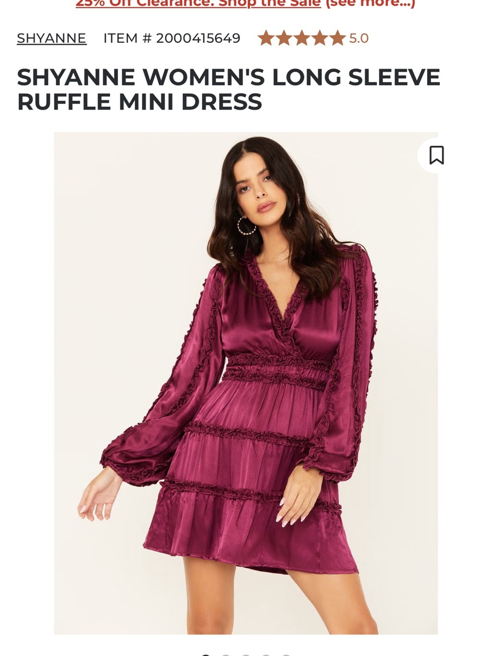 Shyanne Plum Long Sleeve Ruffle Tiered Mini Dress